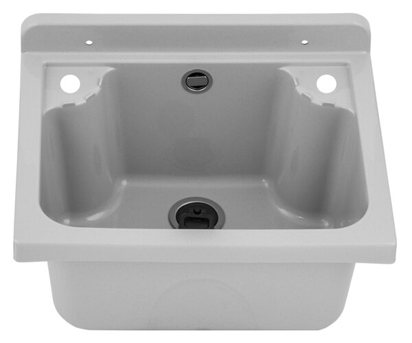Gamma Manta mini, univerzální plastová výlevka 42,4x34,3x24,2 cm + sifon, 1-komorová, šedá, GMA-KGM42-G