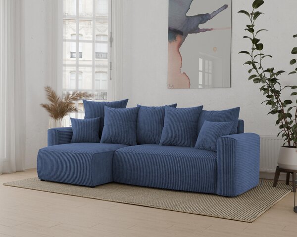 Rohová sedačka Denia (L) (tmavě modrá). Akce -20%