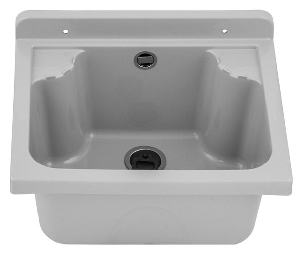 Gamma Manta mini, univerzální plastová výlevka 42,4x34,3x24,2 cm + sifon, 1-komorová, šedá, GMA-KGM42-G
