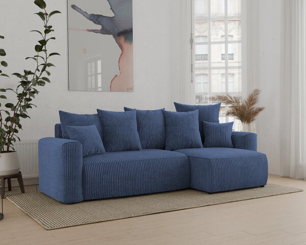 Rohová sedačka Denia (P) (tmavě modrá). Akce -20%