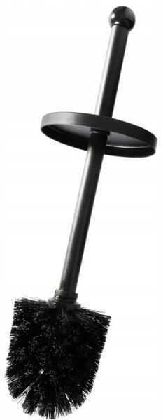 Erga Aurora Black, toaletní WC kartáč s dřevěným držákem na WC papír na postavení 19x19x72,5 cm, hnědá-černá, ERG-SEP-1004SEPSTLUNA