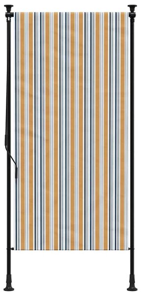 Venkovní roleta žlutá a bílá 100 x 270 cm textil a ocel
