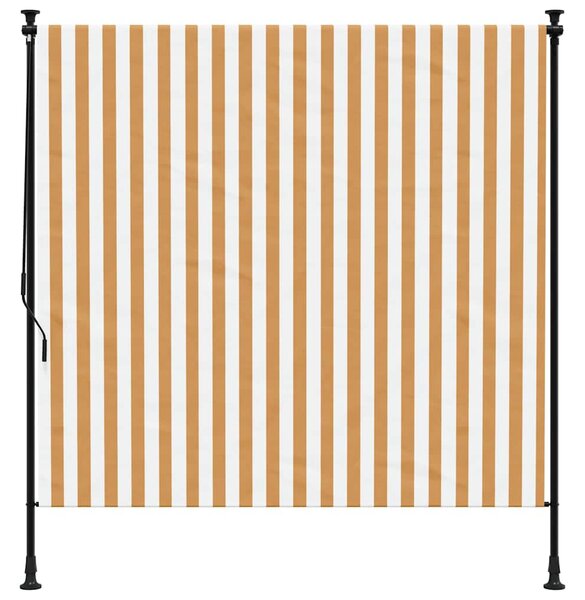Venkovní roleta oranžová a bílá 150 x 270 cm textil a ocel