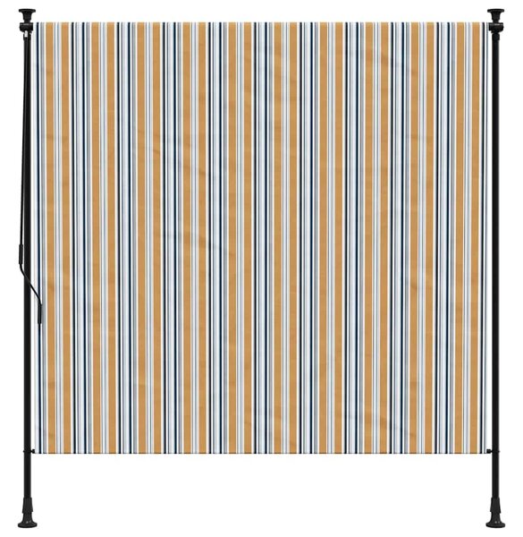 Venkovní roleta žlutá a bílá 150 x 270 cm textil a ocel