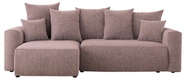 Rohová sedačka Denia (L) (pudrově růžová). Akce -20%