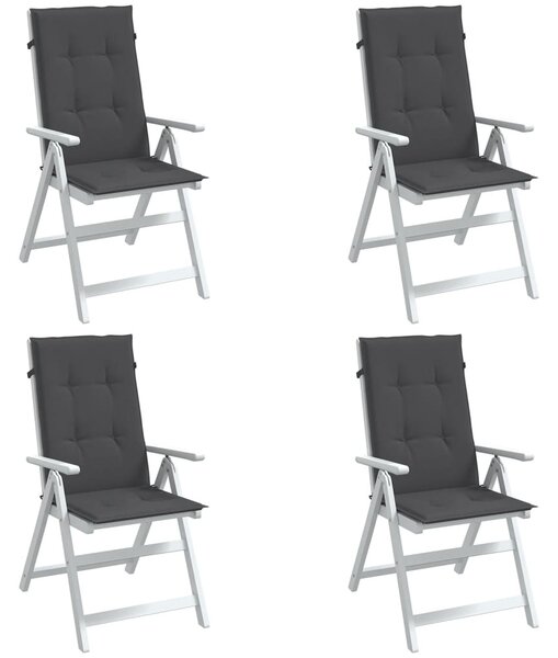 Podušky na židli vysoké opěradlo 4ks antracit melanž 120x50x4cm