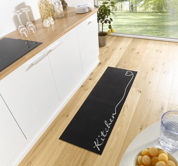 Koberec / Běhoun Hanse Home Cook & Clean Kitchen černý / bílý