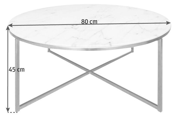 KONFERENČNÍ STOLEK, šedá, bílá, barvy zlata, kov, sklo, 80/80/45 cm Ambia Home - Konferenční stolky
