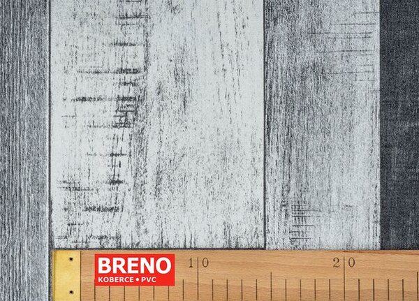 Breno PVC PLAZA Cuban Oak 909M - šedé dřevo, šíře 100 cm