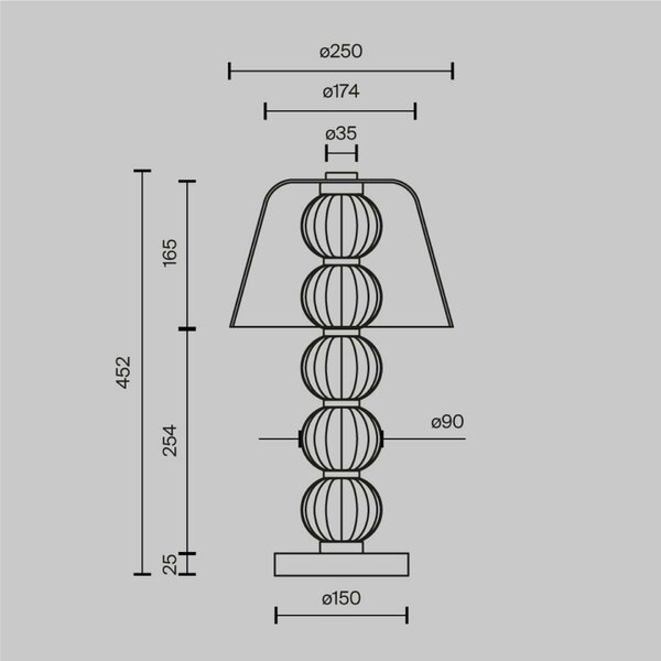 MAYTONI Stolní lampa Amulet 3000K 10W MOD555TL-L8G3K
