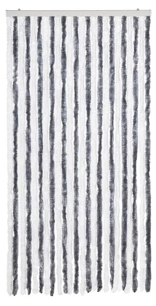 Závěs proti hmyzu šedý a bílý 100 x 200 cm žinylka