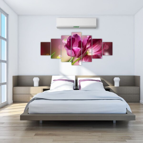 Obraz růžových tulipánů (210x100 cm)