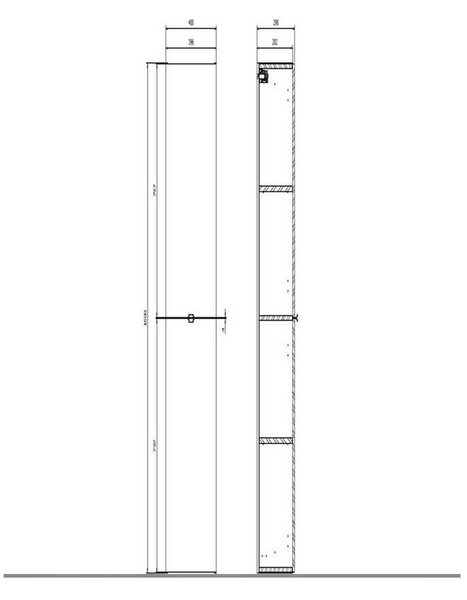 Cersanit Malika, vysoká závěsná skříňka 400x300x1600 mm, bílá lesklá, S598-050-DSM