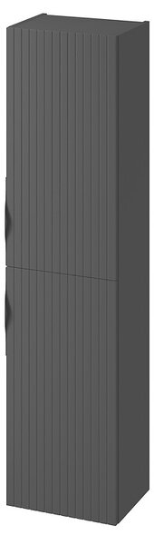Cersanit Tirso, vysoká závěsná skříňka 400x302x1600 mm, černá matná, S1017-009