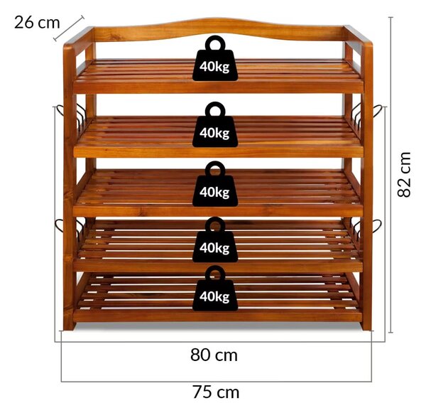 FurniGO Stojan na boty 75x26x82 cm - akát
