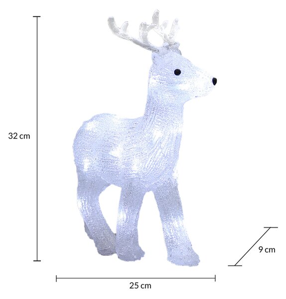 FurniGO Vánoční jelen s LED osvětlením