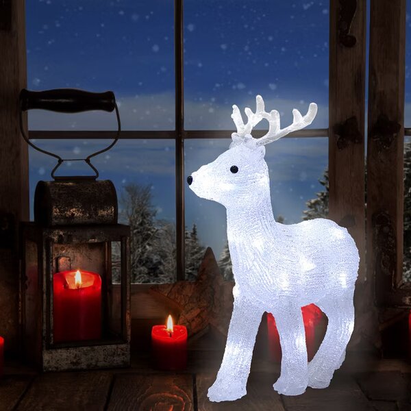 FurniGO Vánoční jelen s LED osvětlením