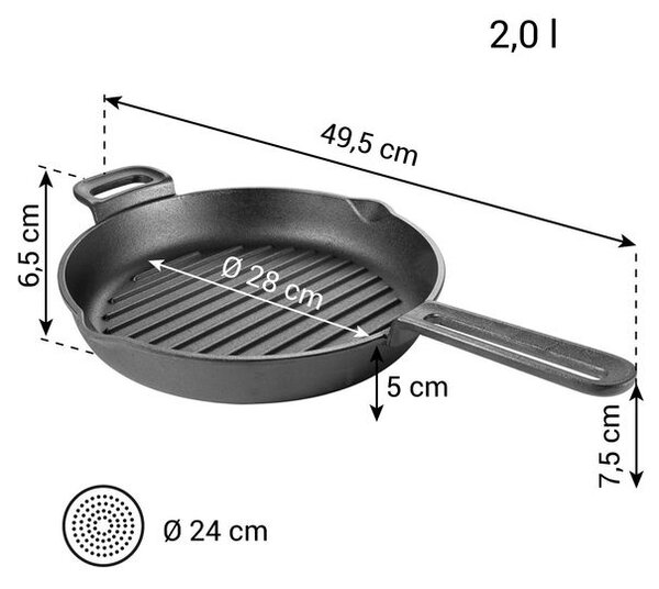 Pánev grilovací hluboká MASSIVE ø 28 cm