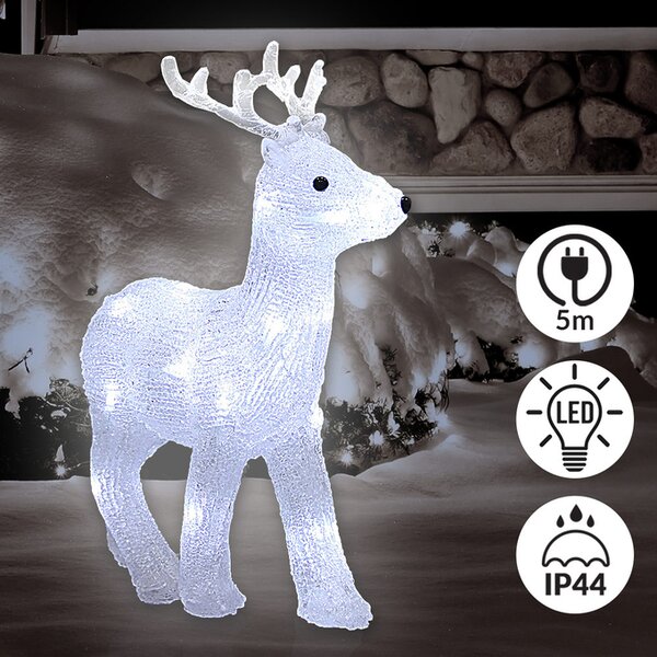 FurniGO Vánoční jelen s LED osvětlením