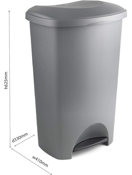 Černý pedálový plastový odpadkový koš 50 l – Addis
