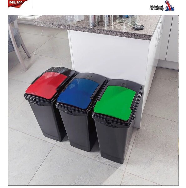 Černý plastový odpadkový koš 40 l – Addis