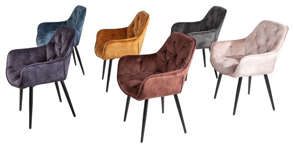 Designová židle Garold hořčicově-žlutý samet