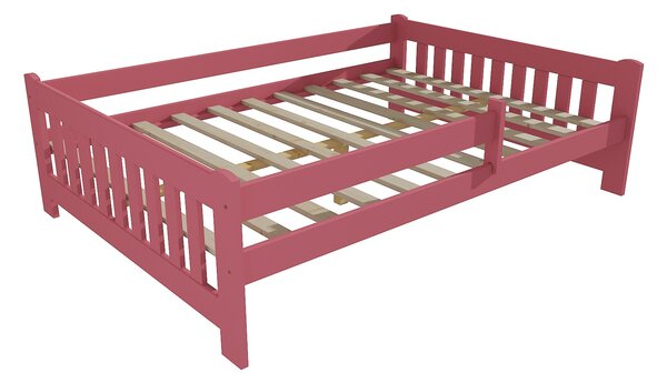 Vomaks Dětská postel DP 022 XL se zábranou Rozměr: 160 x 200 cm, Povrchová úprava: netransparentní barva růžová