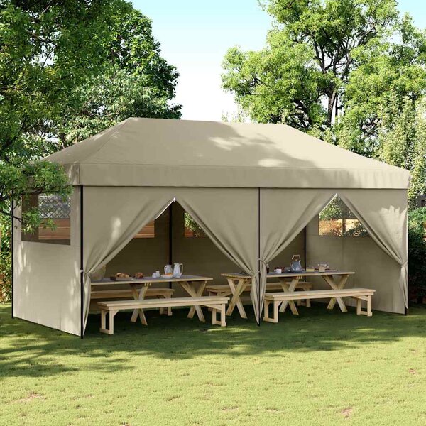 Skládací party stan pop-up se 4 bočními stěnami taupe