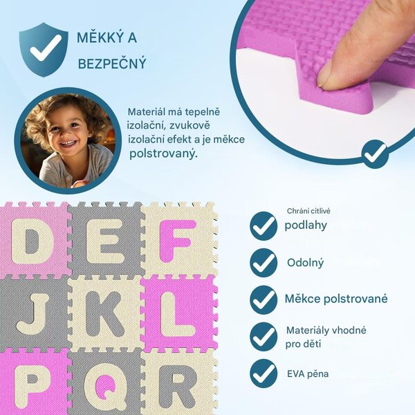 Deuba Dětská hrací podložka - růžová