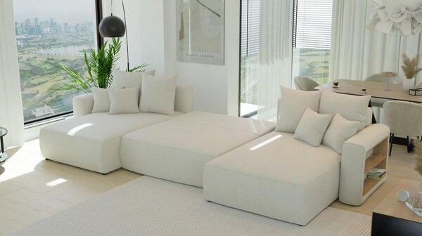 Rohová sedačka Napolia U (béžová) (L). Akce -20%