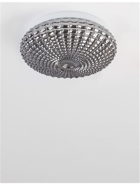 Nova Luce Stropní svítidlo CLAM kouřové chromové sklo bílá kov E27 2x12W IP44