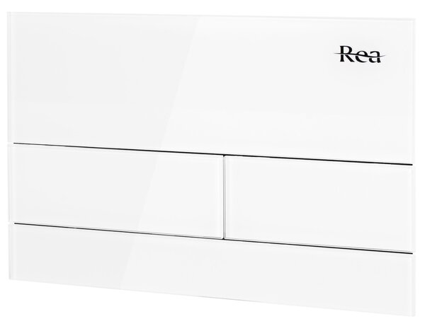 Rea T, ovládací tlačítko k podomítkovým systémům WC K011A-Q, bílé sklo, REA-E0052