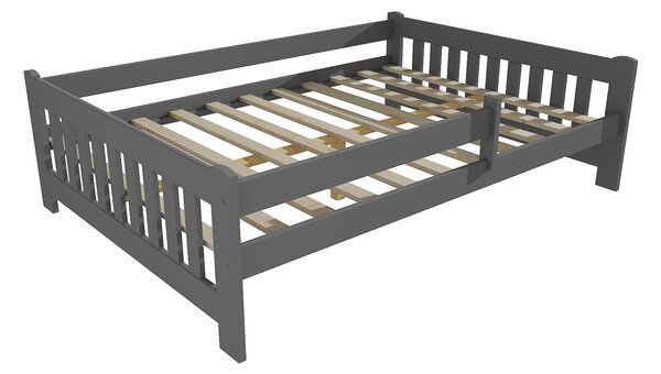 Vomaks Dětská postel DP 022 XL se zábranou Rozměr: 160 x 200 cm, Povrchová úprava: netransparentní barva šedá