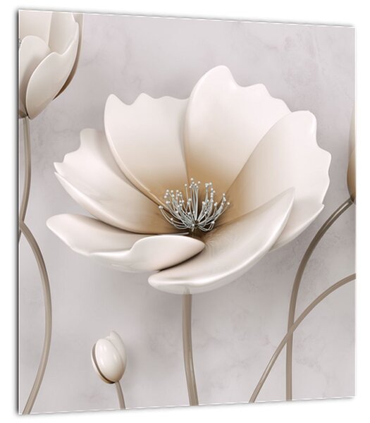 Obraz bílých květin (30x30 cm)