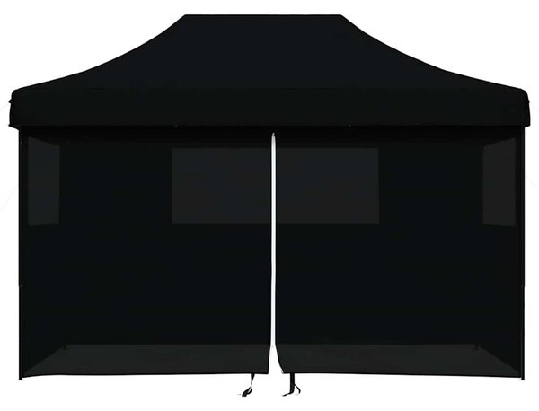 Skládací party stan pop-up se 4 bočními stěnami černý
