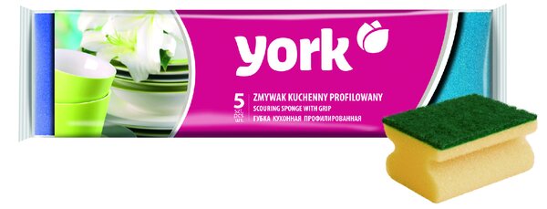YORK Drhnoucí houbička s úchopem 5 ks