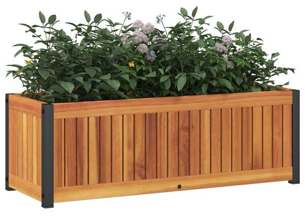 Zahradní truhlík 80x30x27,5 cm masivní akáciové dřevo a ocel