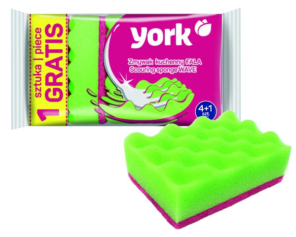 YORK Drhnoucí houbička WAVE 4+1 ks