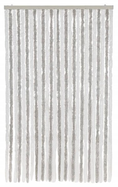 Závěs proti hmyzu světle šedý a bílý 118 x 220 cm žinylka