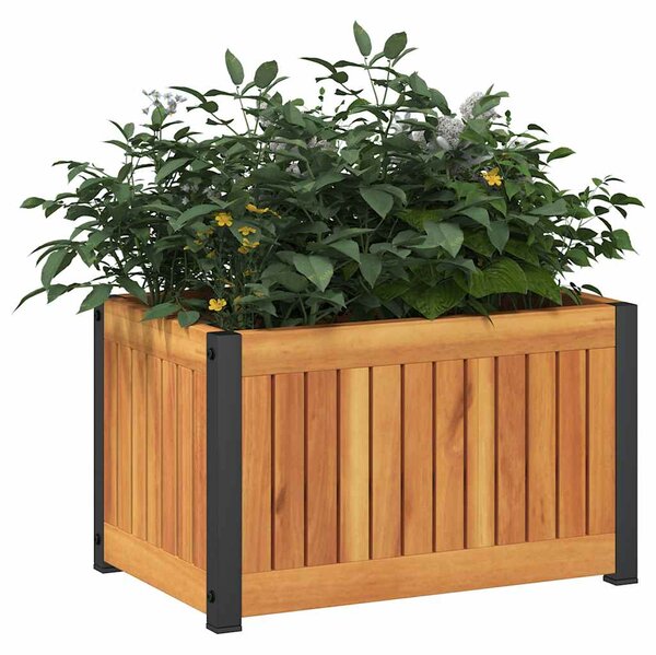 Zahradní truhlík 45x30x27,5 cm masivní akáciové dřevo a ocel