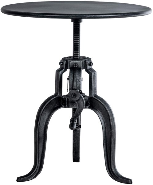 Kovový barový stůl Marcos v industriálním stylu - v46-66 x Ø50 cm - Stříbrná antik