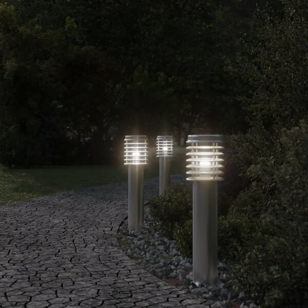 Venkovní stojací lampy 3 ks stříbrné 60 cm nerezová ocel