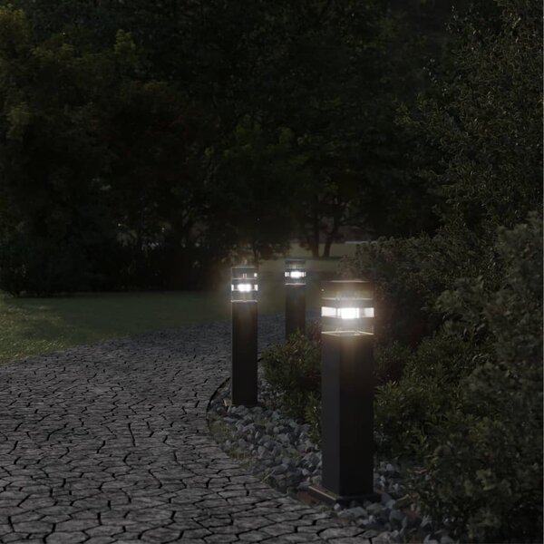 Venkovní stojací lampy 3 ks černé 50 cm hliník