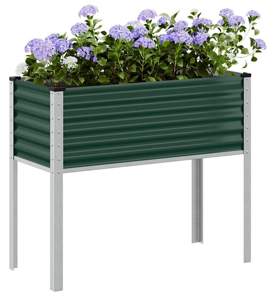 Zahradní květináč zelený 100 x 45 x 90 cm ocelový