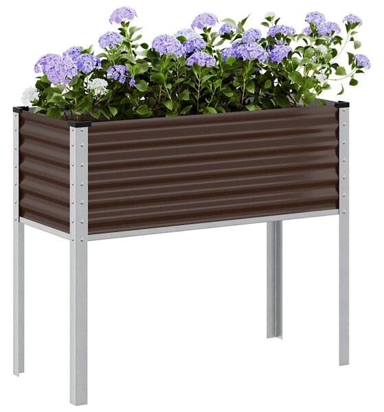 Zahradní květináč hnědý 100 x 45 x 90 cm ocelový