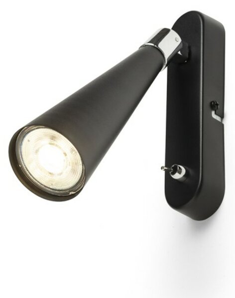 RED - DESIGN RENDL RENDL ALEXIS nástěnné bodové svítidlo černá chrom 230V GU10 5W R14467