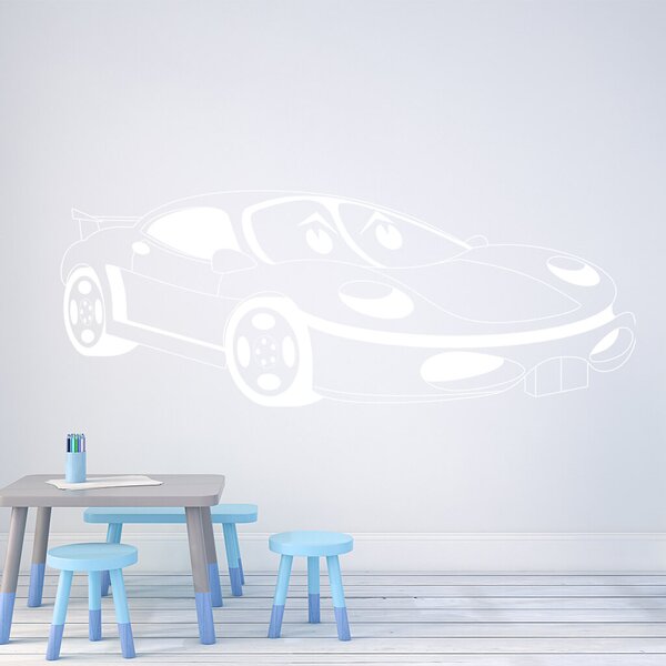 Živá Zeď Samolepka Dětské autíčko Porsche Barva: černá