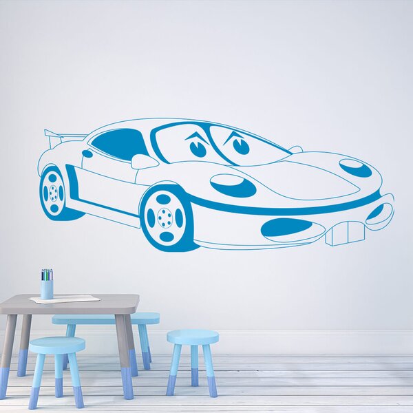 Živá Zeď Samolepka Dětské autíčko Porsche Barva: černá