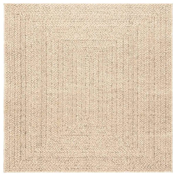 Koberec ZIZUR béžový 120x120 cm jutový vzhled interiér exteriér