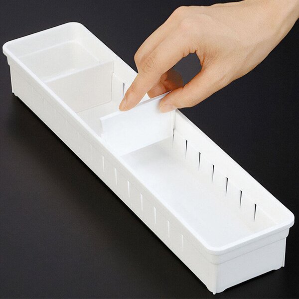 4Leaders Organizér do šuplíku s nastavitelnou přepážkou bílý 34,5×12×5 cm